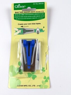 NEW- CLOVER Bias Tape Maker Width 25 mm /1" with instructions Model 464/25